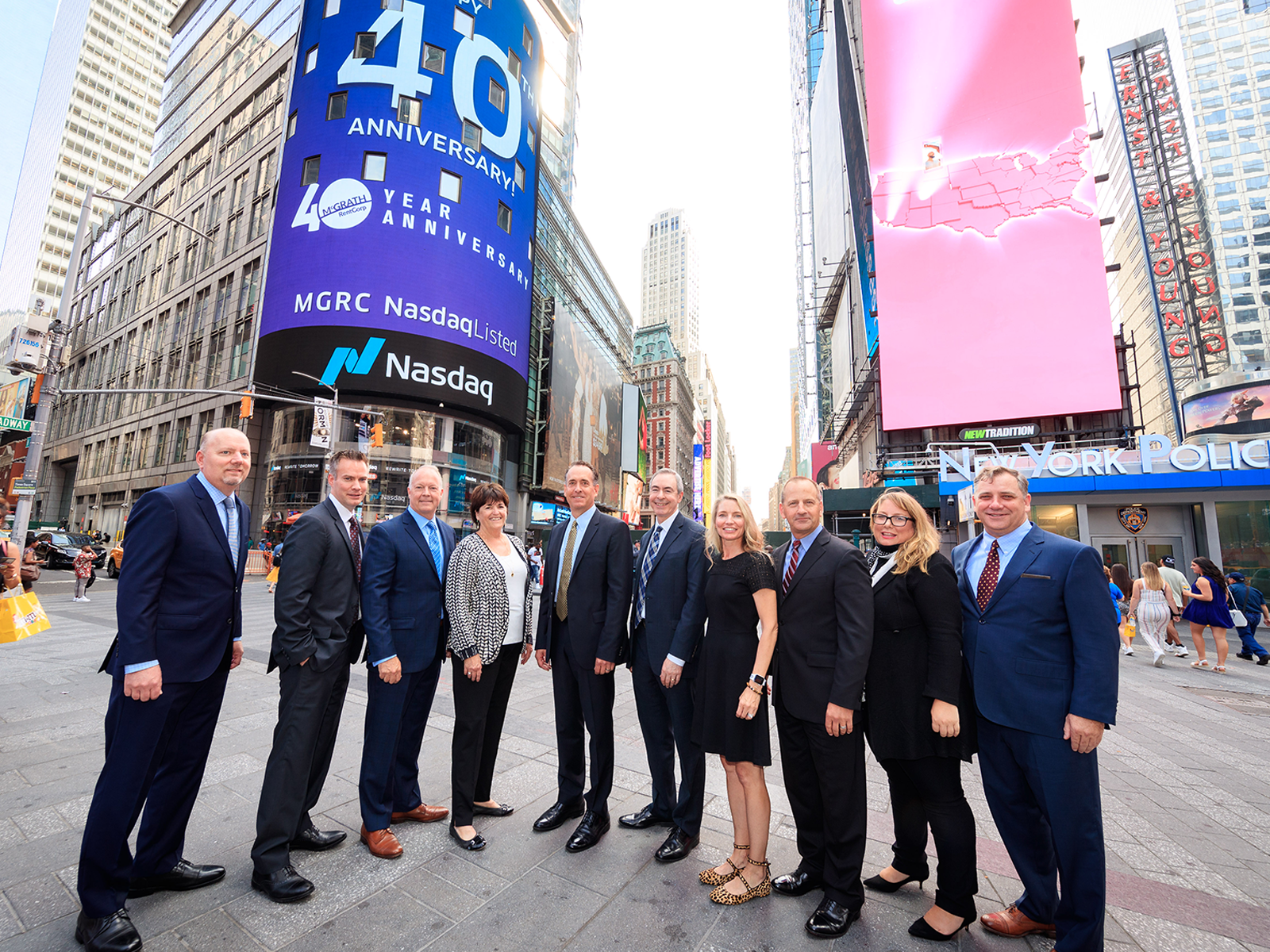 McGrath celebrates 40th anniversary and 35th year as a publicly traded company. Rings closing bell at Nasdaq
